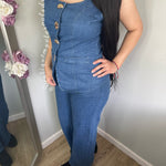 Conjunto Elsa de Mezclilla Chaleco y Pantalón Calidad Premium