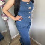 Conjunto Elsa de Mezclilla Chaleco y Pantalón Calidad Premium