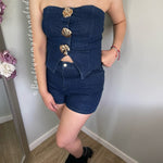 Conjunto Alanís de Mezclilla con Botones Dorados Calidad Premium