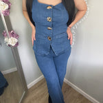Conjunto Elsa de Mezclilla Chaleco y Pantalón Calidad Premium