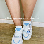 Zapatillas Mandy Blancas Con Celeste